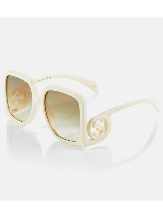 Gucci Interlocking-G GG1326S 002 oversize-frame cream sunglasses